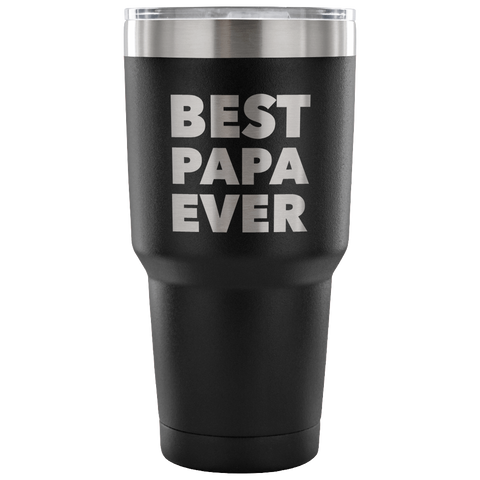 Papa Gifts Best Papa Ever Tumbler Double Wall Vacuum Insulated Hot Cold Travel Cup 30oz BPA Free