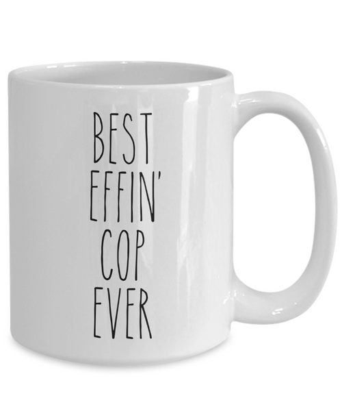 Gift For Cop Best Effin' Cop Ever Mug Coffee Cup Funny Coworker Gifts