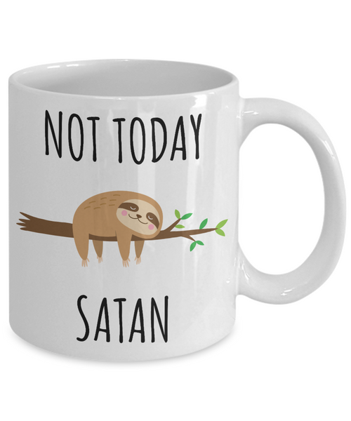 Sloth Hugging Mug Not Today Satan Funny Sloths Coffee Cup-Cute But Rude