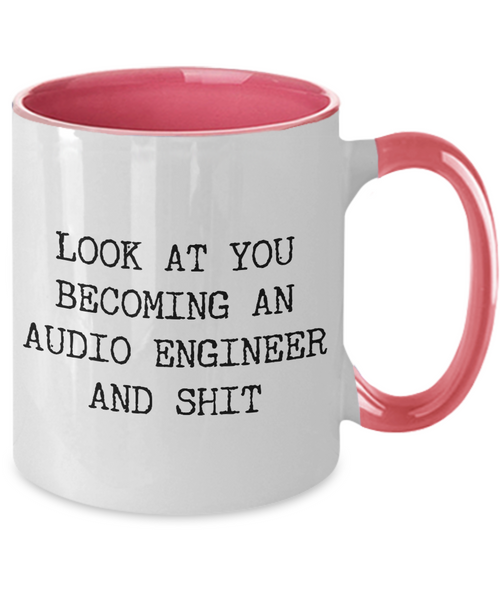 Becoming An Audio Engineer Mug Two-Tone Coffee Cup Funny Gift