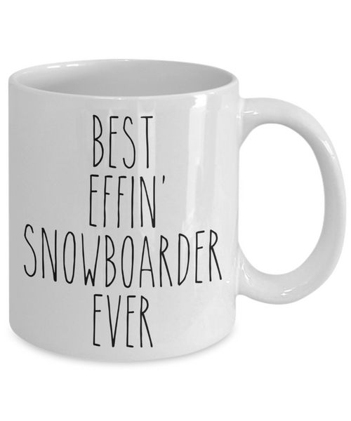 Gift For Snowboarder Best Effin' Snowboarder Ever Mug Coffee Cup Funny Coworker Gifts