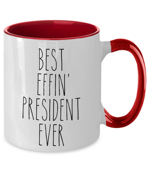 Gift For President Best Effin' President Ever Mug Two-Tone Coffee Cup Funny Coworker Gifts
