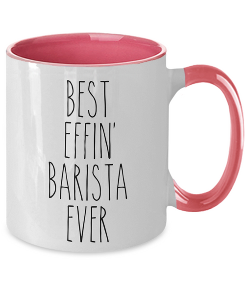 Gift For Barista Best Effin' Barista Ever Mug Two-Tone Coffee Cup Funny Coworker Gifts