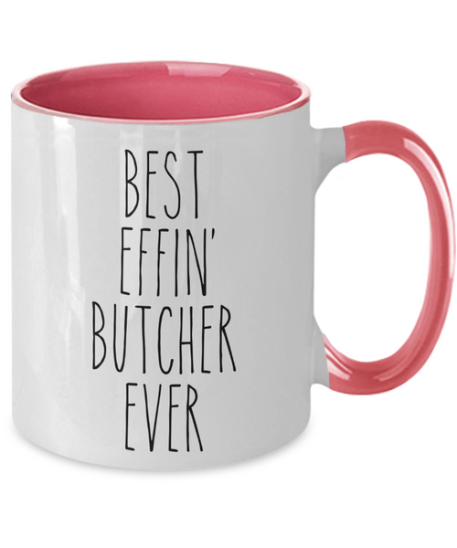 Gift For Butcher Best Effin' Butcher Ever Mug Two-Tone Coffee Cup Funny Coworker Gifts