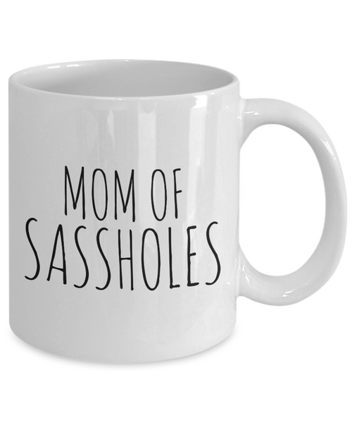Coffee Mug Gifts For Mom - Mom Of Sassholes Ceramic Coffee Cup-Cute But Rude