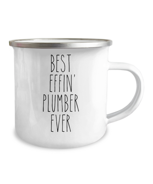 Gift For Plumber Best Effin' Plumber Ever Camping Mug Coffee Cup Funny Coworker Gifts
