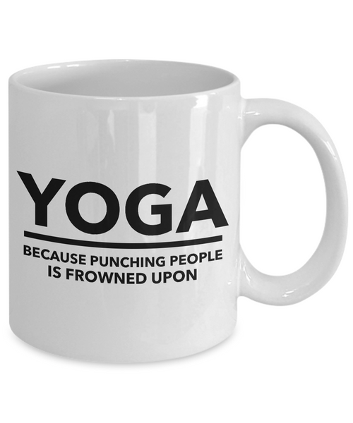 Yoga Gifts for Men & Women - Yoga Because Punching People is Frowned Upon-HollyWood & Twine