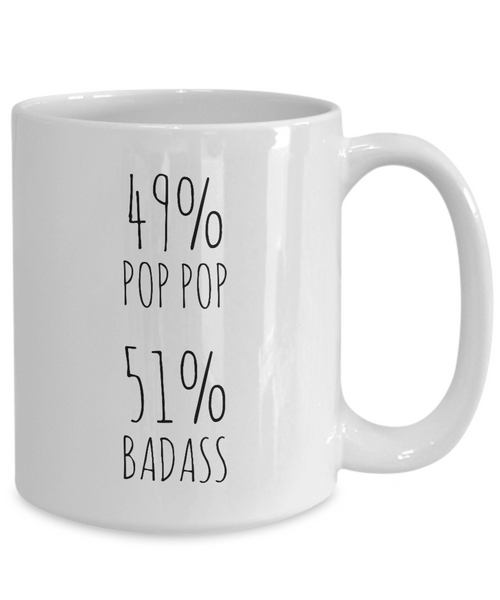 49% Pop Pop 51% Badass Mug Coffee Cup Funny Gift