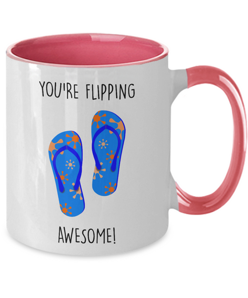 Congratulations You're Flipping Awesome Two-Tone Mug Coffee Cup Funny Gift