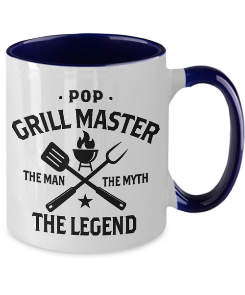 Pop Grillmaster The Man The Myth The Legend Two-Tone Mug Coffee Cup Funny Gift