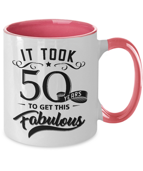 It Took 50 Years To Get This Fabulous Two-Tone Mug Coffee Cup Funny Gift