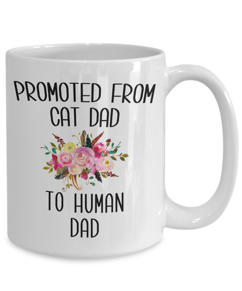 Promoted From Cad Dad To Human Dad Mug New Dad Baby Shower Coffee Cup for Him