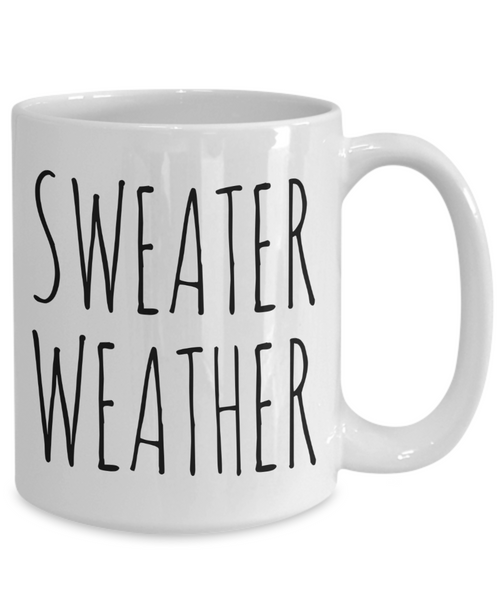 Fall Mug Cozy Autumn Sweater Weather Cute Winter Gift for Her Coffee Cup