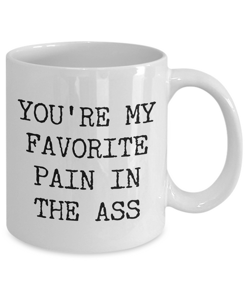 Funny Valentines Day Gifts Valentines Day Coffee Mug - You're My Favorite Pain in the Ass Coffee Mug Ceramic Tea Cup-Cute But Rude