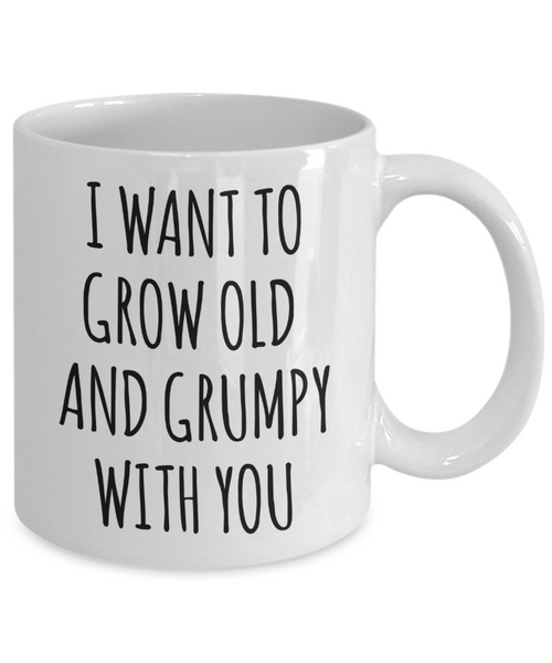 Husband Anniversary Gift Idea Wife Valentines Day Gifts I Want To Grow Old And Grumpy With You Mug Funny Coffee Cup-Cute But Rude