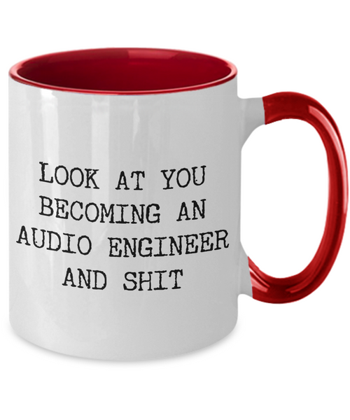 Becoming An Audio Engineer Mug Two-Tone Coffee Cup Funny Gift