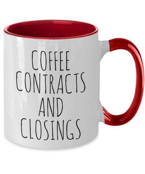 Coffee Contracts and Closings Mug Two-Tone Coffee Cup Funny Gift