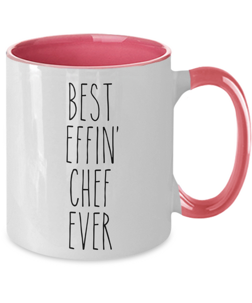 Gift For Chef Best Effin' Chef Ever Mug Two-Tone Coffee Cup Funny Coworker Gifts