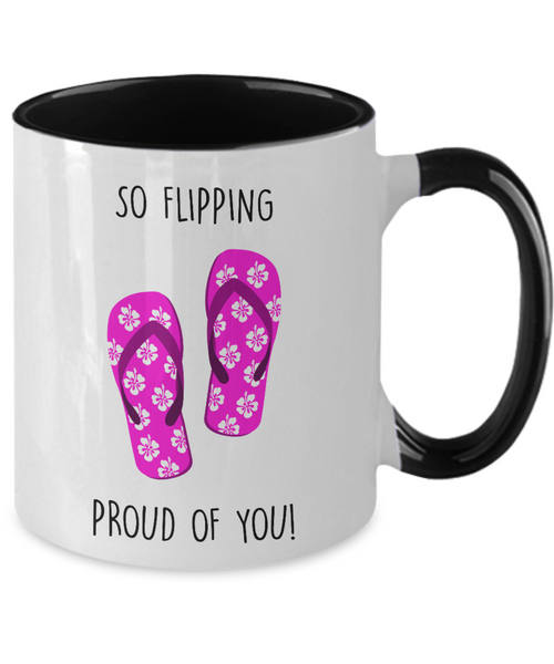 Congratulations So Flipping Proud Of You Two-Tone Mug Coffee Cup Funny Gift