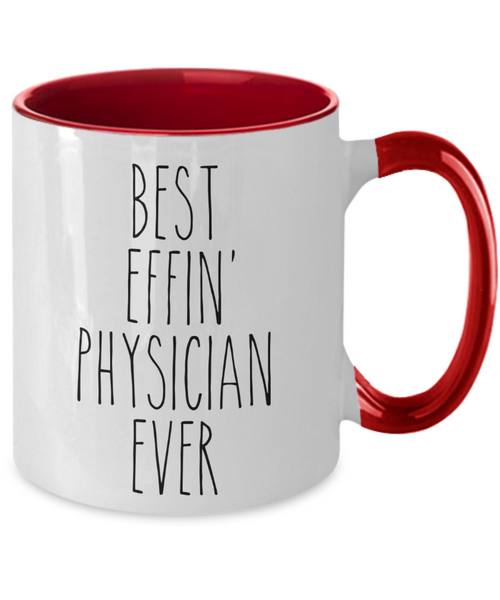 Gift For Physician Best Effin' Physician Ever Mug Two-Tone Coffee Cup Funny Coworker Gifts