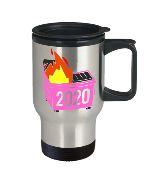 2020 Dumpster Fire Mug Worst Year Ever One Star Pink Dumpster Insulated Travel Coffee Cup