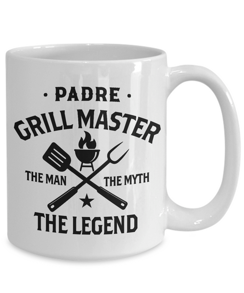Padre Grillmaster The Man The Myth The Legend Mug Coffee Cup Funny Gift