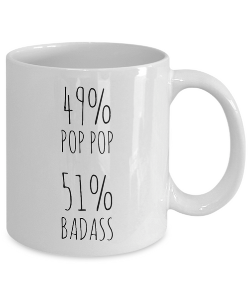 49% Pop Pop 51% Badass Mug Coffee Cup Funny Gift