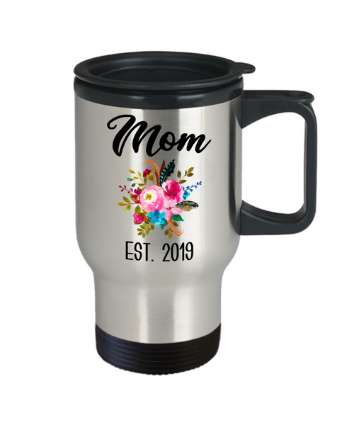 New Mom Mug Expecting Mommy to Be Gifts Baby Shower Gift Pregnancy Announcement Insulated Travel Coffee Cup Mom Est 2019