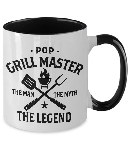 Pop Grillmaster The Man The Myth The Legend Two-Tone Mug Coffee Cup Funny Gift