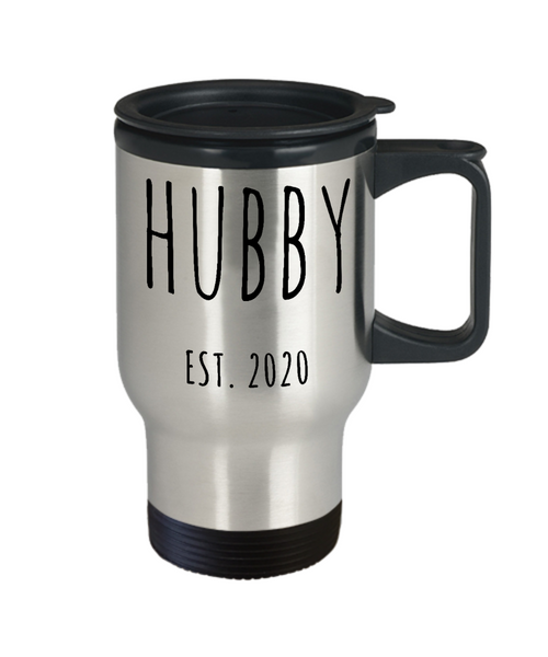 Hubby Est 2020 Travel Mug Wedding Gift Funny Husband Mugs Newlywed Gift for Fiance