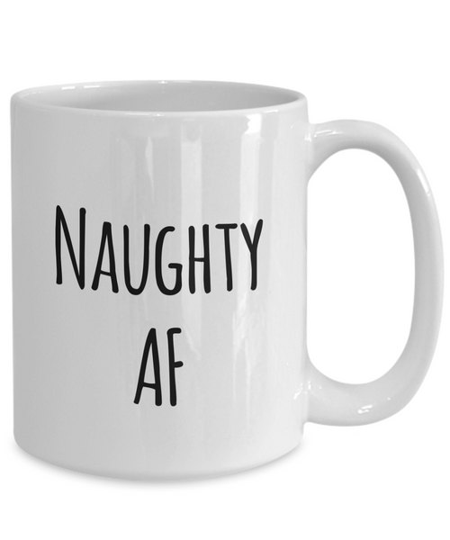 Naughty AF Naughty Christmas Coffee Mug Ceramic Tea Cup Naughty Novelty Gifts for Her and Him-Cute But Rude