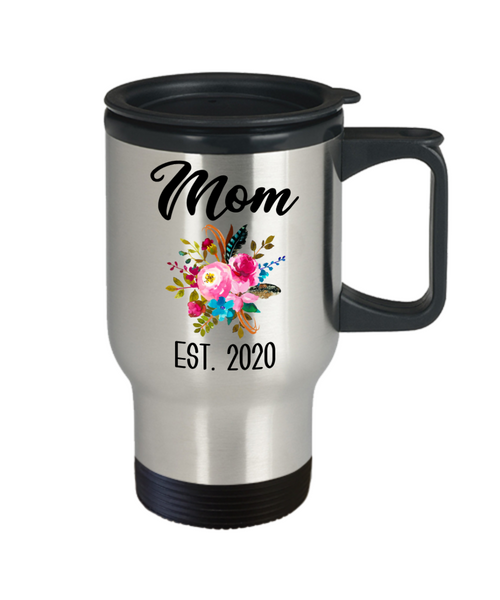 New Mom Mug Expecting Mommy to Be Gifts Baby Shower Gift Pregnancy Announcement Insulated Travel Coffee Cup Mom Est 2020