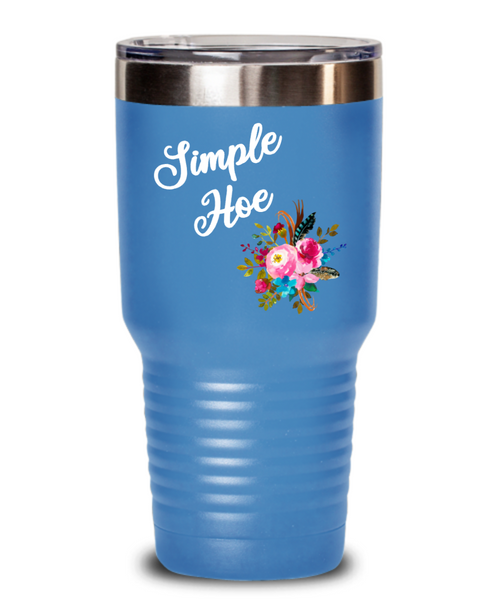 Simple Hoe Tumbler Funny Floral Mug Rude Gag Gift Idea for Women Crass Insulting Best Friend Birthday Gifts for Her Floral Insulated Hot Cold Travel Coffee Cup BPA Free