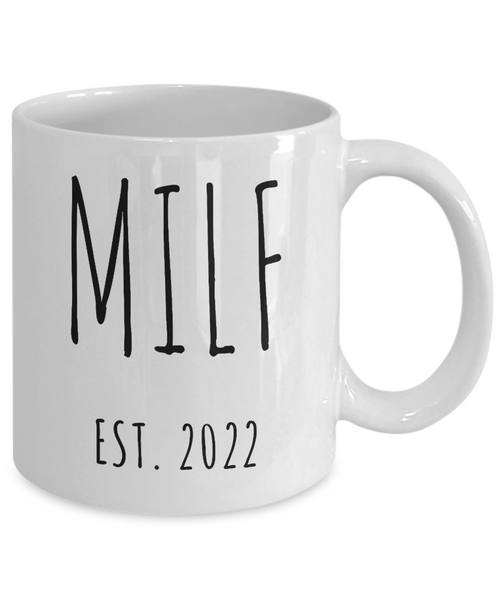 MILF Mug Push Present For New Mom Gifts MILF Est 2022 Funny Coffee Cup for Pregnant Expecting Mom New Baby Shower Gift for Mom