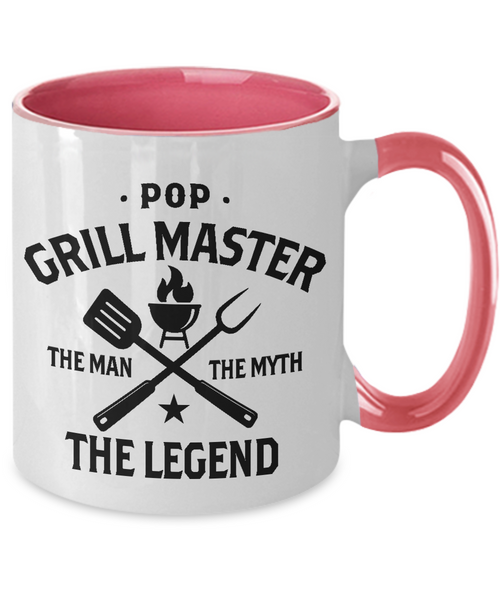 Pop Grillmaster The Man The Myth The Legend Two-Tone Mug Coffee Cup Funny Gift