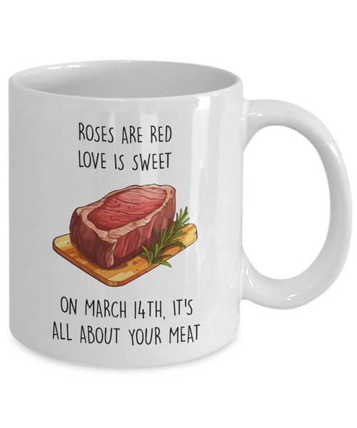 Steak And Bj Day Mug, Anti Valentines Day Mug Funny Gift For Husband, Gift For Boyfriend, Coffee Cup