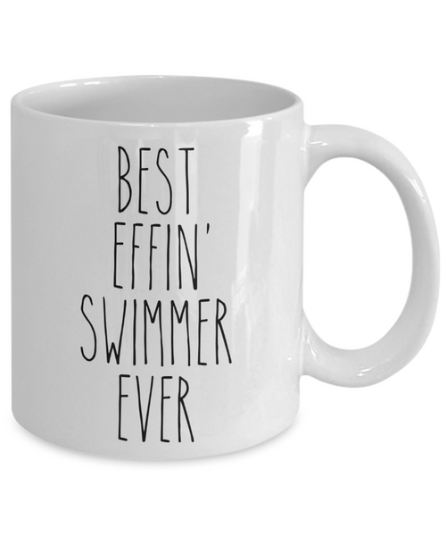 Gift For Swimmer Best Effin' Swimmer Ever Mug Coffee Cup Funny Coworker Gifts