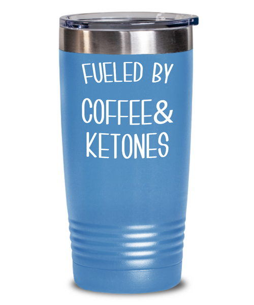 Keto Tumbler Fueled By Coffee and Ketones Mug Keto Travel Cup Funny Weight Loss Humor Gift BPA Free