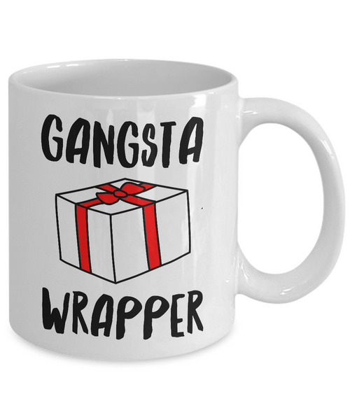 Gangsta Wrapper Christmas Coffee Mug Holiday Ceramic Tea Cup - Funny Christmas Coffee Mugs-Cute But Rude