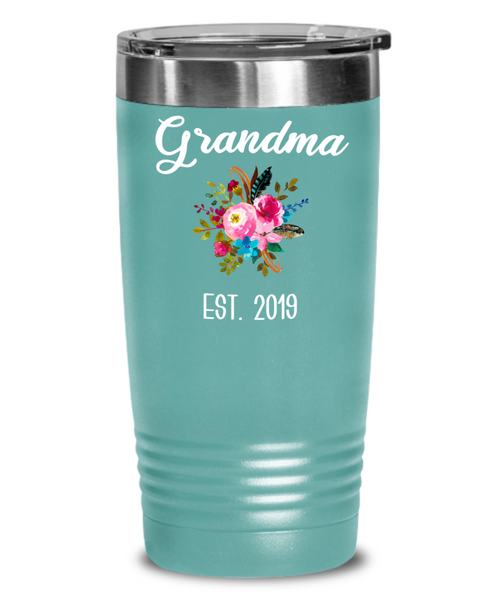 Grandma to be Mug Gifts for New Grandma Est 2019 Pregnancy Announcement for Grandparents Reveal Insulated Hot Cold Travel Coffee Cup BPA Free
