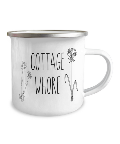 Cottage Whore Metal Camping Mug Coffee Cup Funny Gift