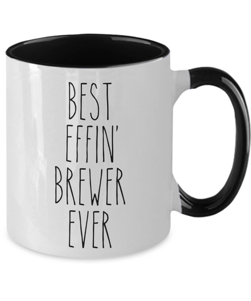 Gift For Brewer Best Effin' Brewer Ever Mug Two-Tone Coffee Cup Funny Coworker Gifts
