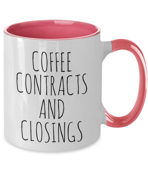 Coffee Contracts and Closings Mug Two-Tone Coffee Cup Funny Gift
