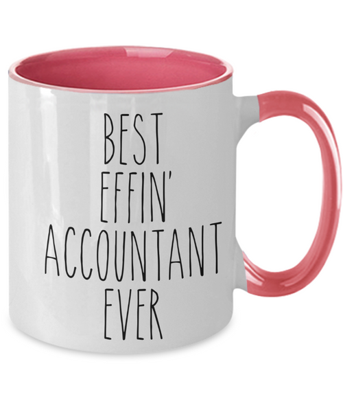 Gift For Accountant Best Effin' Accountant Ever Mug Two-Tone Coffee Cup Funny Coworker Gifts