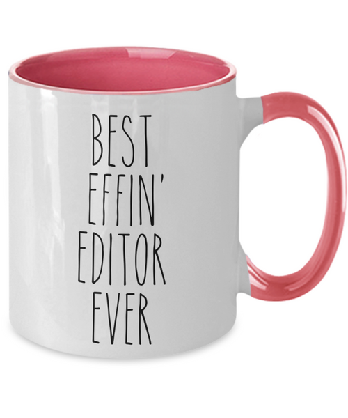 Gift For Editor Best Effin' Editor Ever Mug Two-Tone Coffee Cup Funny Coworker Gifts