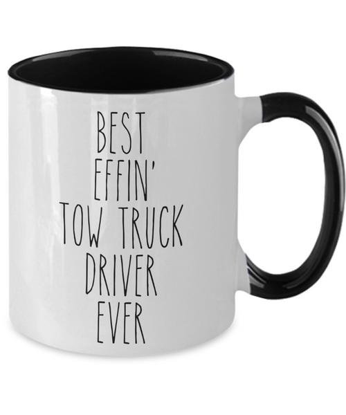 Tow Truck Driver, Tow Wife, Tow Truck Gifts, Tow Truck Mug, Best Effin Tow Truck Driver Ever Two Toned Coffee Cup