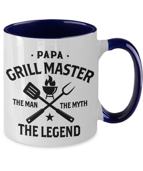 Papa Grillmaster The Man The Myth The Legend Two-Tone Mug Coffee Cup Funny Gift
