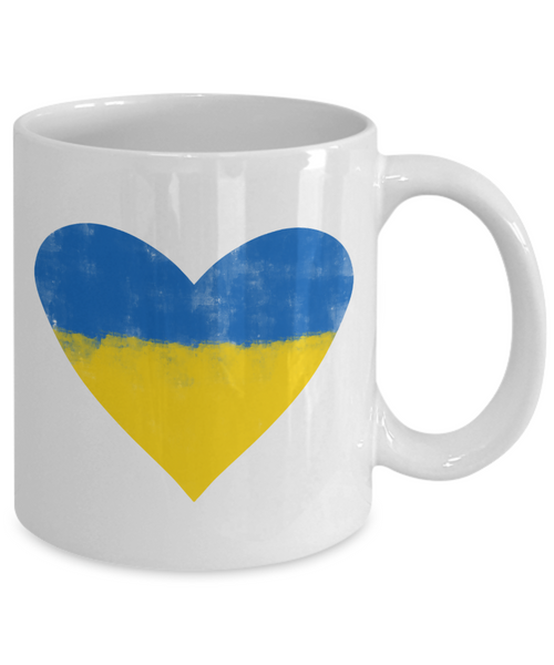 Ukraine Heart Mug Support Ukraine I Stand with Ukraine Stop War Free Ukraine No War Coffee Cup