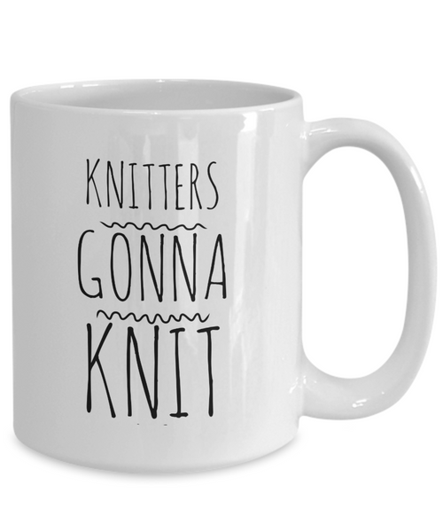 Knitters Gonna Knit Mug Ceramic Coffee Cup-Cute But Rude