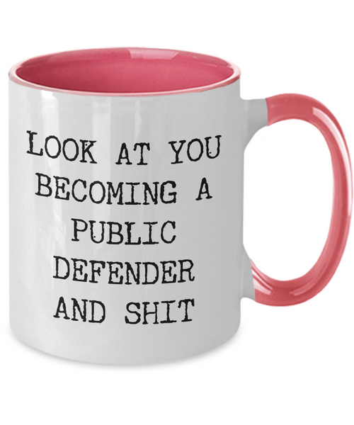 Becoming A Public Defender Mug Two-Tone Coffee Cup Funny Gift